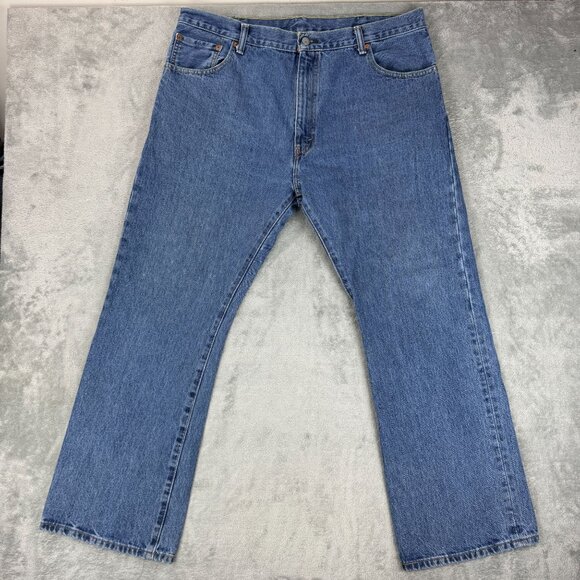Levis 517 Boot Cut Mens Denim Jeans Blue Medium Wash Casual Jean Bootcut 40x30 - Picture 5 of 8